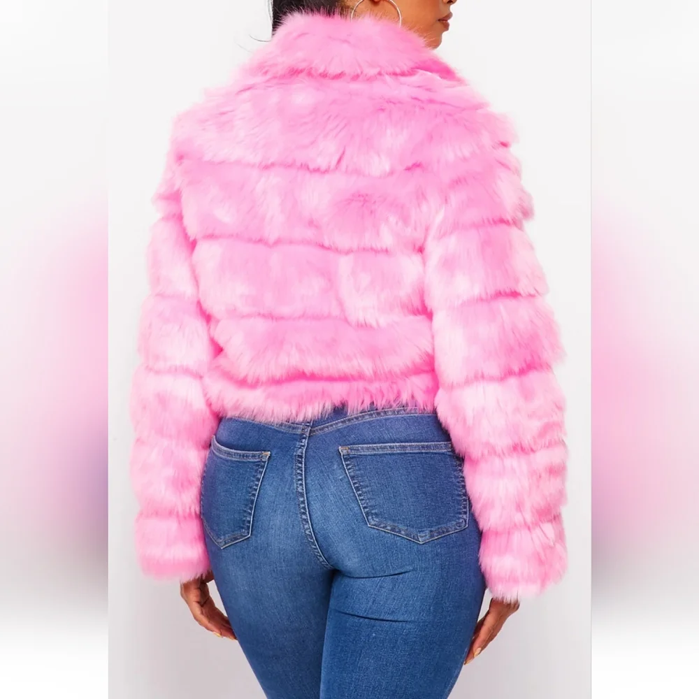 Pink Faux Fur Jacket - Picture 4 of 5